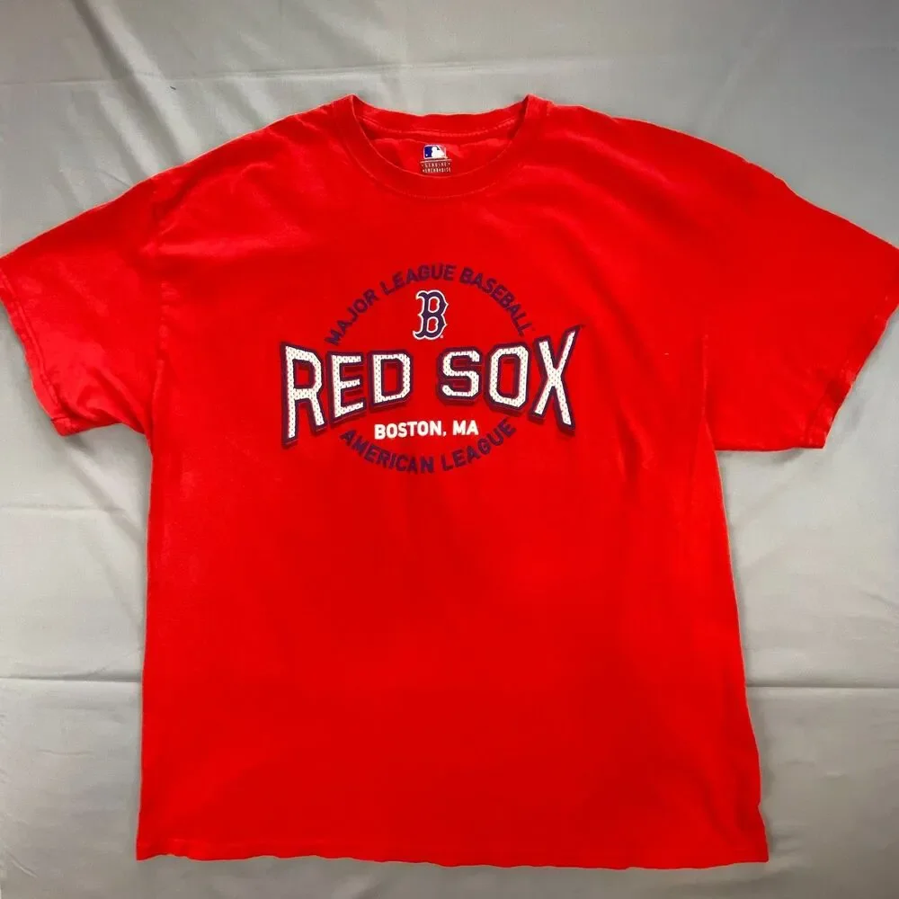 MLB Boston Red Sox T Shirt Mens Size L Red Graphic Tee Short Sleeve Baseball